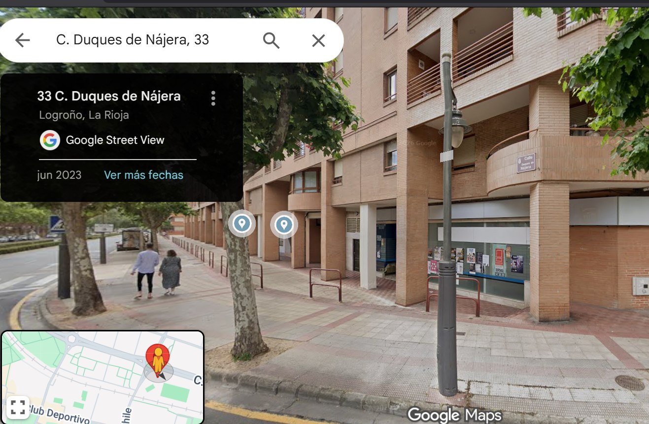 Exterior del local comercial de oficinas de Duques de Nájera 33, localización de IPCam